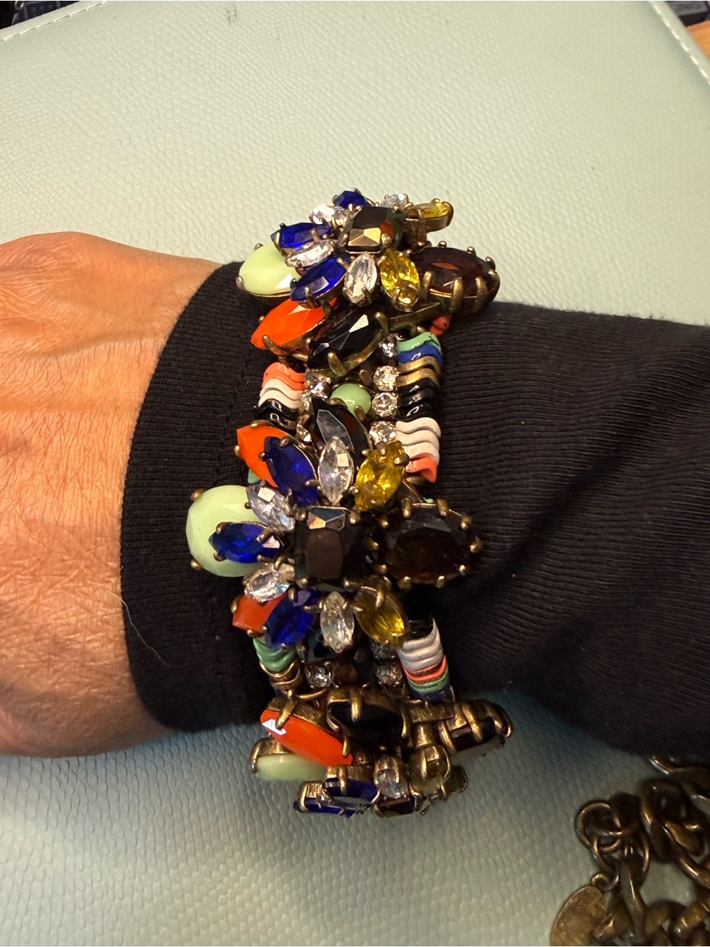 Multicolor Crystal Cluster Stretch Bracelet - Women Jewelry Bracelets